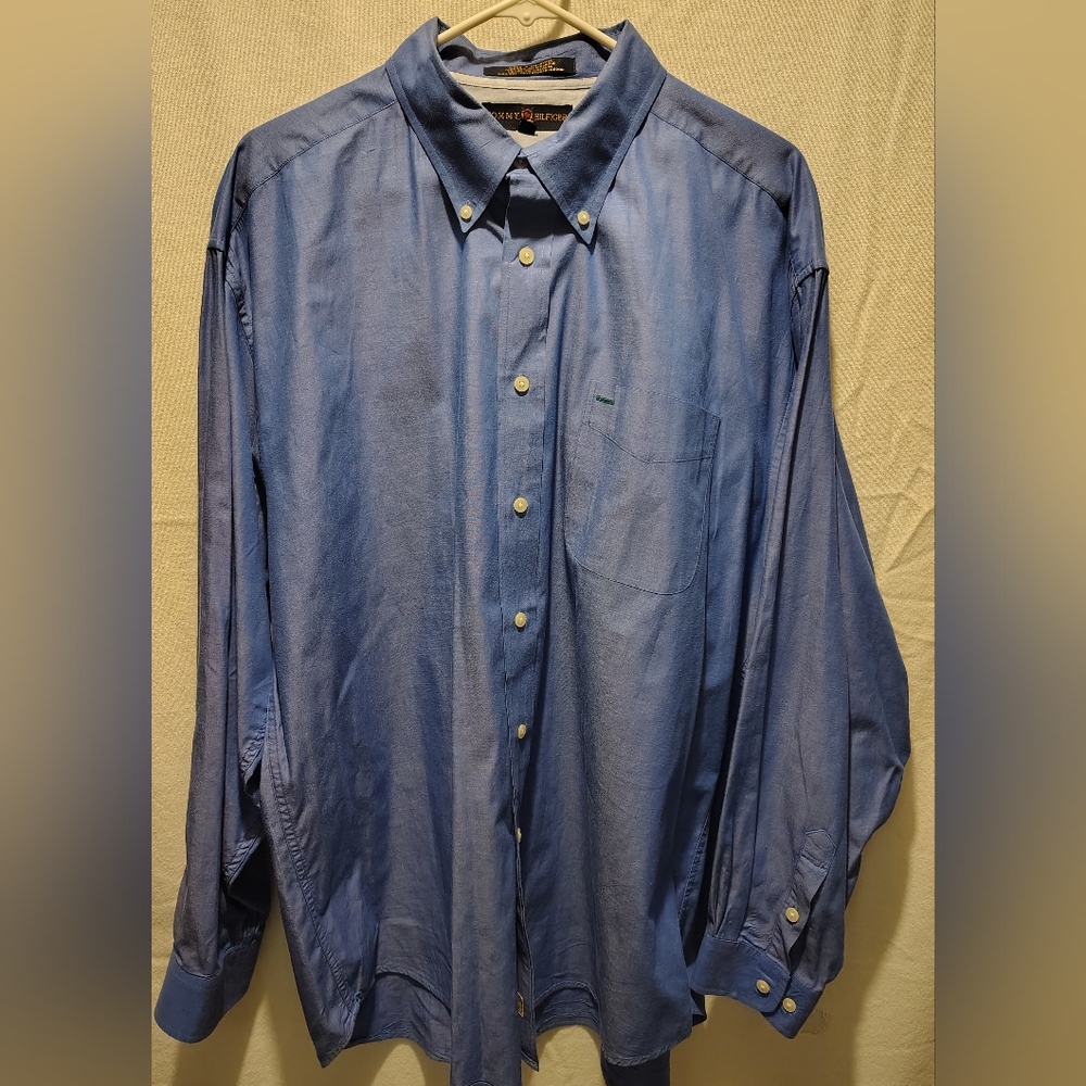 Tommy Hilfiger Golf Button Down Single Pocket Long Sleeve Oxford Shirt Size XL